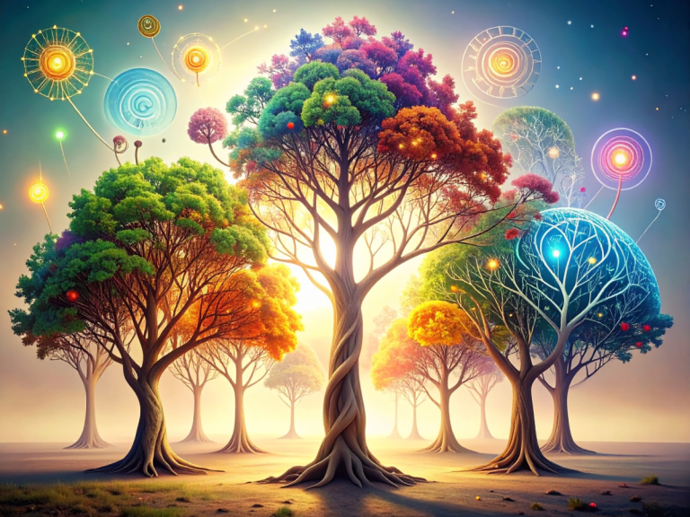 Abstract forest of diverse neural pathways symbolising neurodiversity and cognitive variation